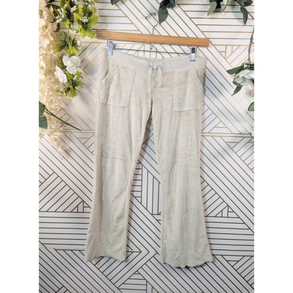 Juicy Couture Y2K Low Waisted Wide Leg Pants Brown Comfy Casual Size P READ - Picture 1 of 8